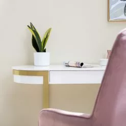 Jack & Alice Schreibtisch Cayo - Hochglanz Weiß / Gold -Büromöbel Verkäufe 1000256402 220601 024 MOOD DETAILS P000000001000256402 mood