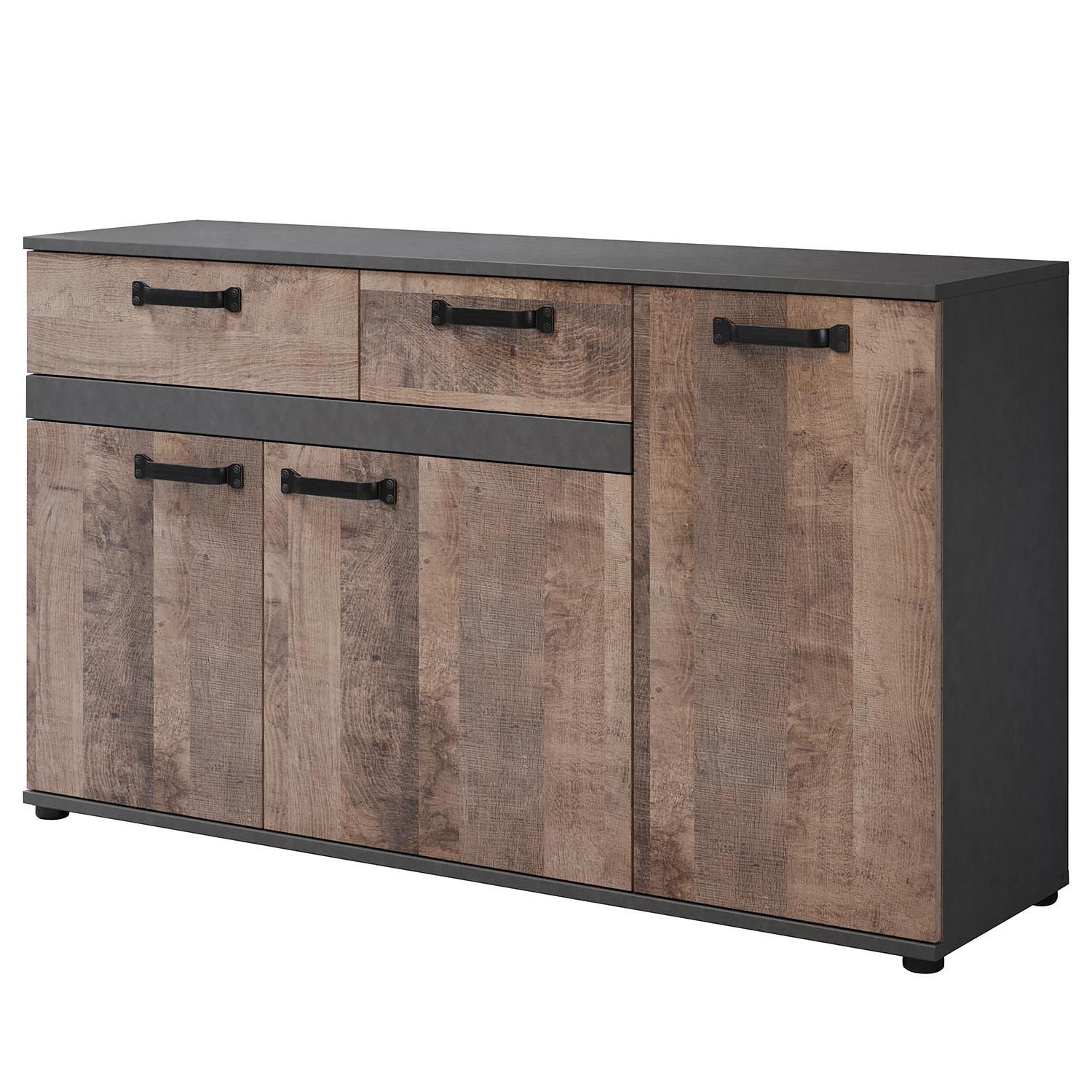 Trendteam Sideboard Stripe - Altholz Dekor / Grau 3 Trendteam Sideboard Stripe - Altholz Dekor / Grau