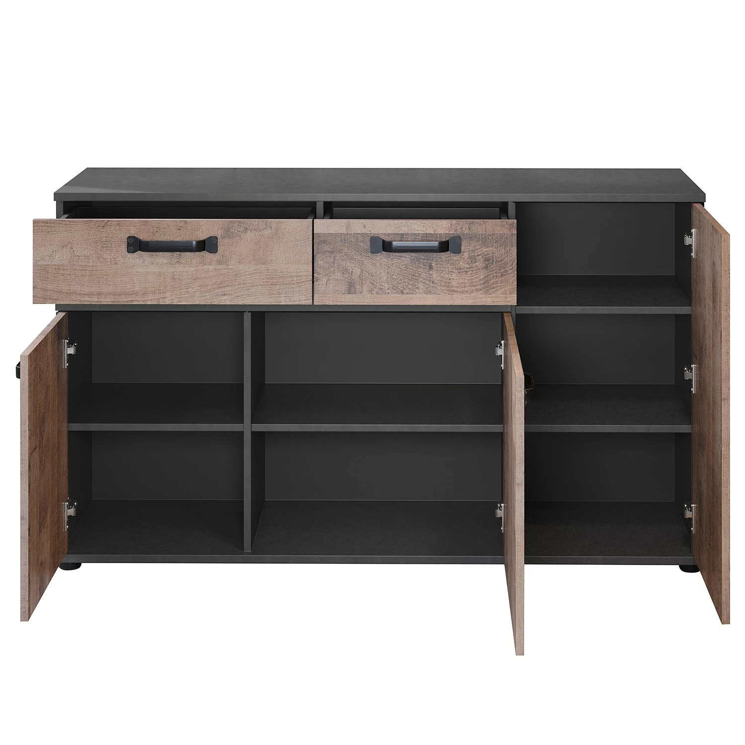 Trendteam Sideboard Stripe - Altholz Dekor / Grau 6 Trendteam Sideboard Stripe - Altholz Dekor / Grau – Bild 4