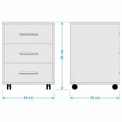 Furnitive Rollcontainer Avin - Eiche Sonoma Dekor / Weiß 7 Furnitive Rollcontainer Avin - Eiche Sonoma Dekor / Weiß -Büromöbel Verkäufe 1000259410 220107 144343000555 SKETCH DETAILS P000000001000259410 sketch