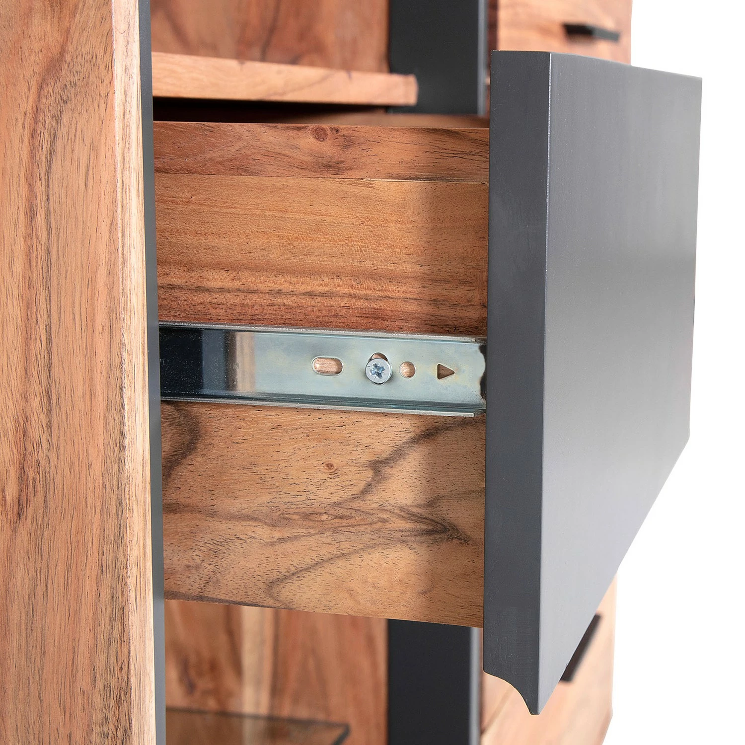 Naturoo Sideboard Manabi - Akazie massiv - Akazie / Anthrazit 5 Naturoo Sideboard Manabi - Akazie massiv - Akazie / Anthrazit – Bild 3