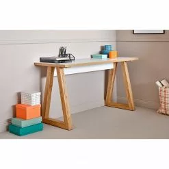 Jahnke Schreibtisch CLUB C 135 - Kerneiche Dekor / Weiß -Büromöbel Verkäufe 1000261786 210426 09084100015 MOOD DETAILS P000000001000261786 mood