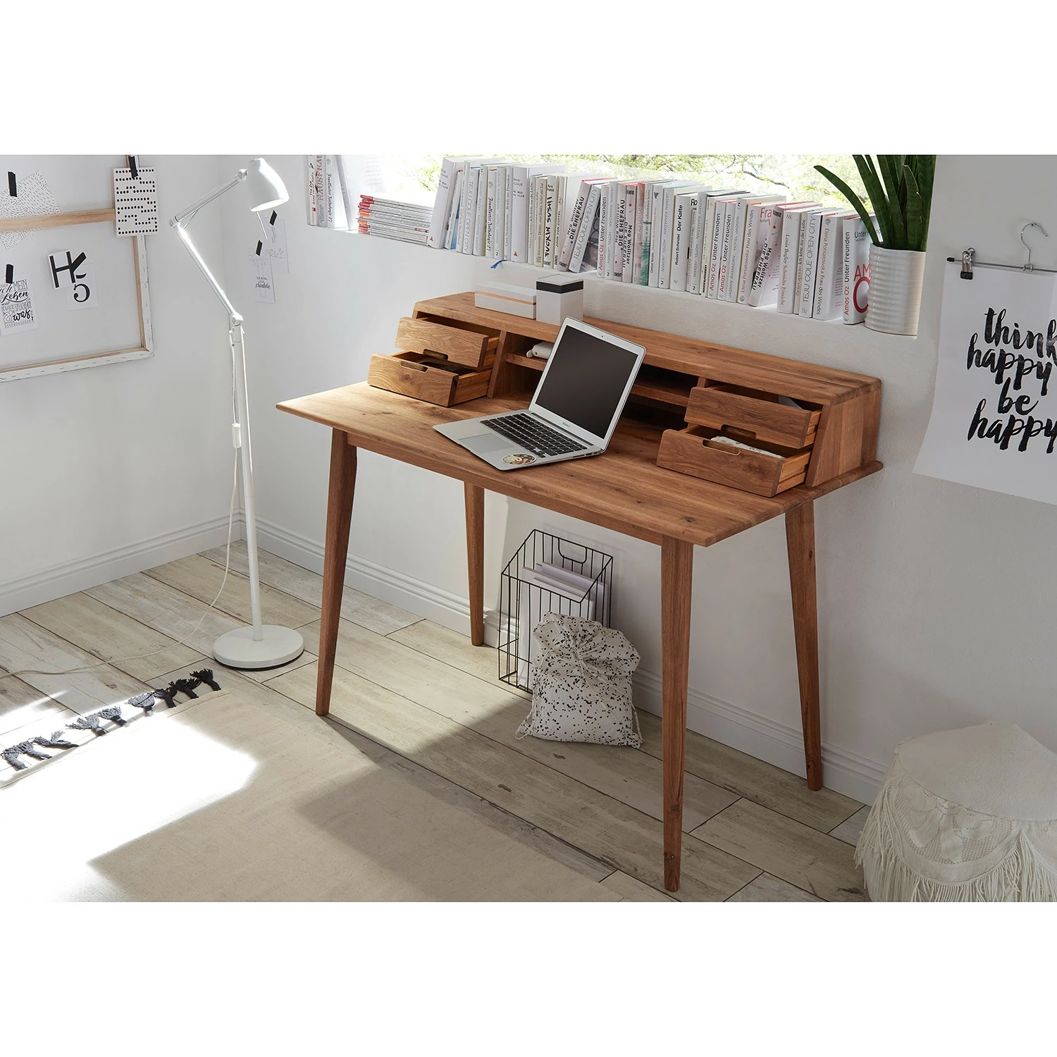 Furnitive Schreibtisch Mendon - Eiche massiv 5 Furnitive Schreibtisch Mendon - Eiche massiv – Bild 3