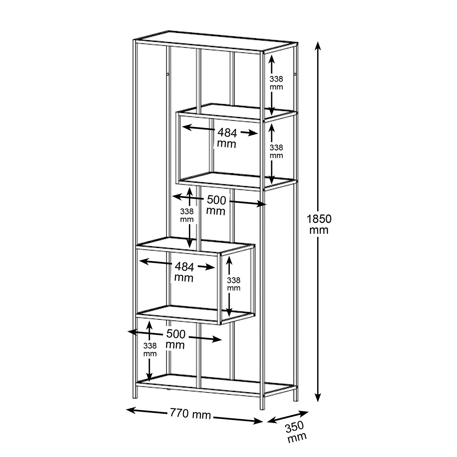 Red Living Regal Coogee I - Schwarz / Gold - Höhe: 185 cm 9 Red Living Regal Coogee I - Schwarz / Gold - Höhe: 185 cm – Bild 7