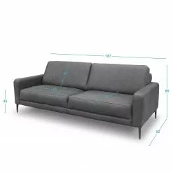 Loftscape Sofa Suzette II (3-Sitzer) - Echtleder - Echtleder Arelia: Fango -Büromöbel Verkäufe 1000263489 210601 15012501301 SKETCH DETAILS P000000001000263489 sketch