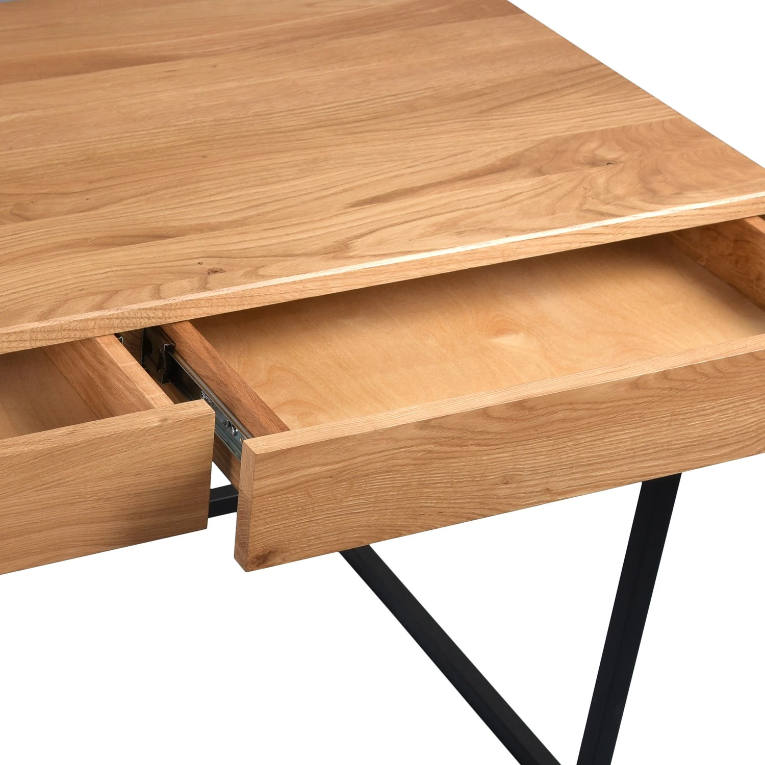 Red Living Schreibtisch Verlines - Wildeiche massiv / Metall - Wildeiche / Schwarz 7 Red Living Schreibtisch Verlines - Wildeiche massiv / Metall - Wildeiche / Schwarz – Bild 5