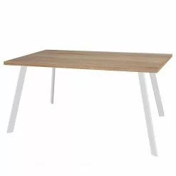 Furnitive Schreibtisch Unieux II - Eiche Sägerau Dekor - Breite: 160 cm - Weiß