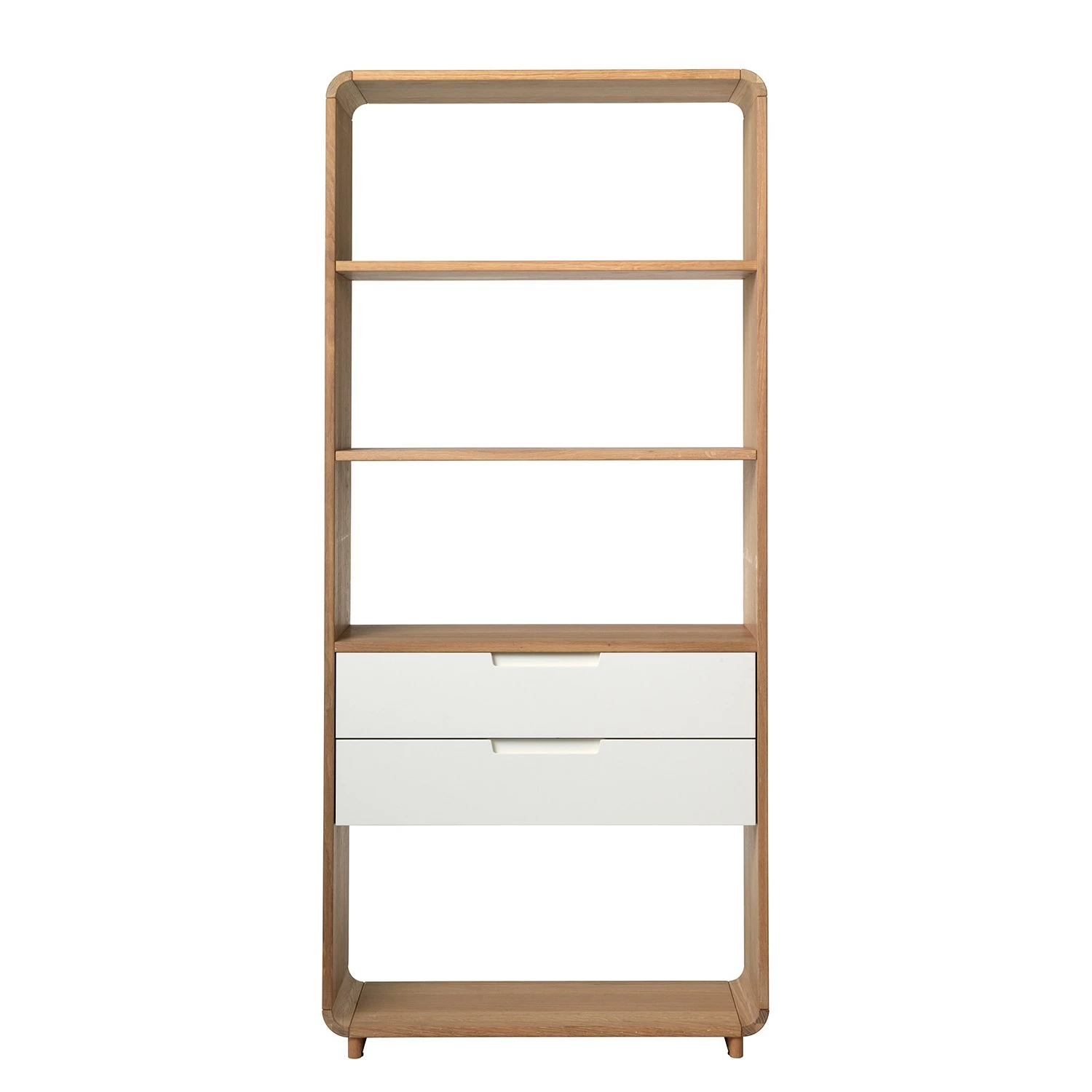 Naturoo Bücherregal Bell - Eiche Furnier - Eiche / Weiß 3 Naturoo Bücherregal Bell - Eiche Furnier - Eiche / Weiß