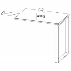 Maja Möbel Schreibtisch-Ansatz YOLO - Eiche Dekor / Chrom -Büromöbel Verkäufe 1000268983 210610 16244700003 SKETCH DETAILS P000000001000268983 sketch