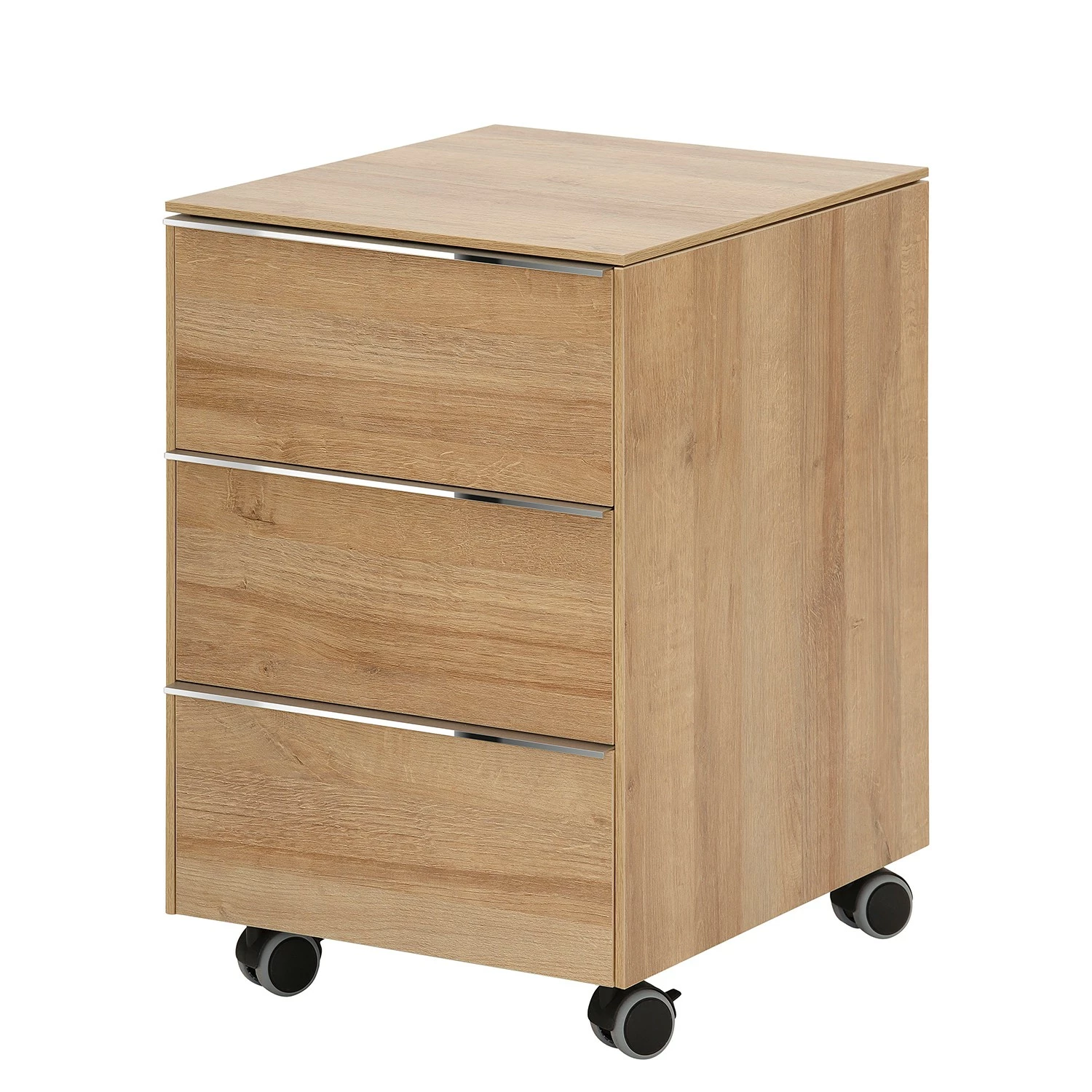 Maja Möbel Rollcontainer YOLO - Eiche Dekor / Chrom 3 Maja Möbel Rollcontainer YOLO - Eiche Dekor / Chrom