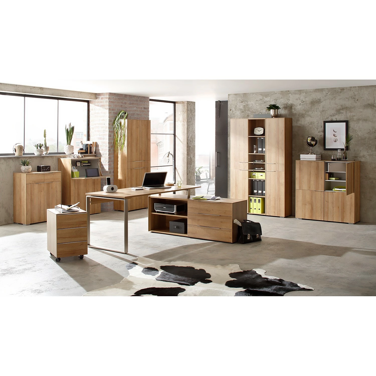 Maja Möbel Rollcontainer YOLO - Eiche Dekor / Chrom 4 Maja Möbel Rollcontainer YOLO - Eiche Dekor / Chrom – Bild 2