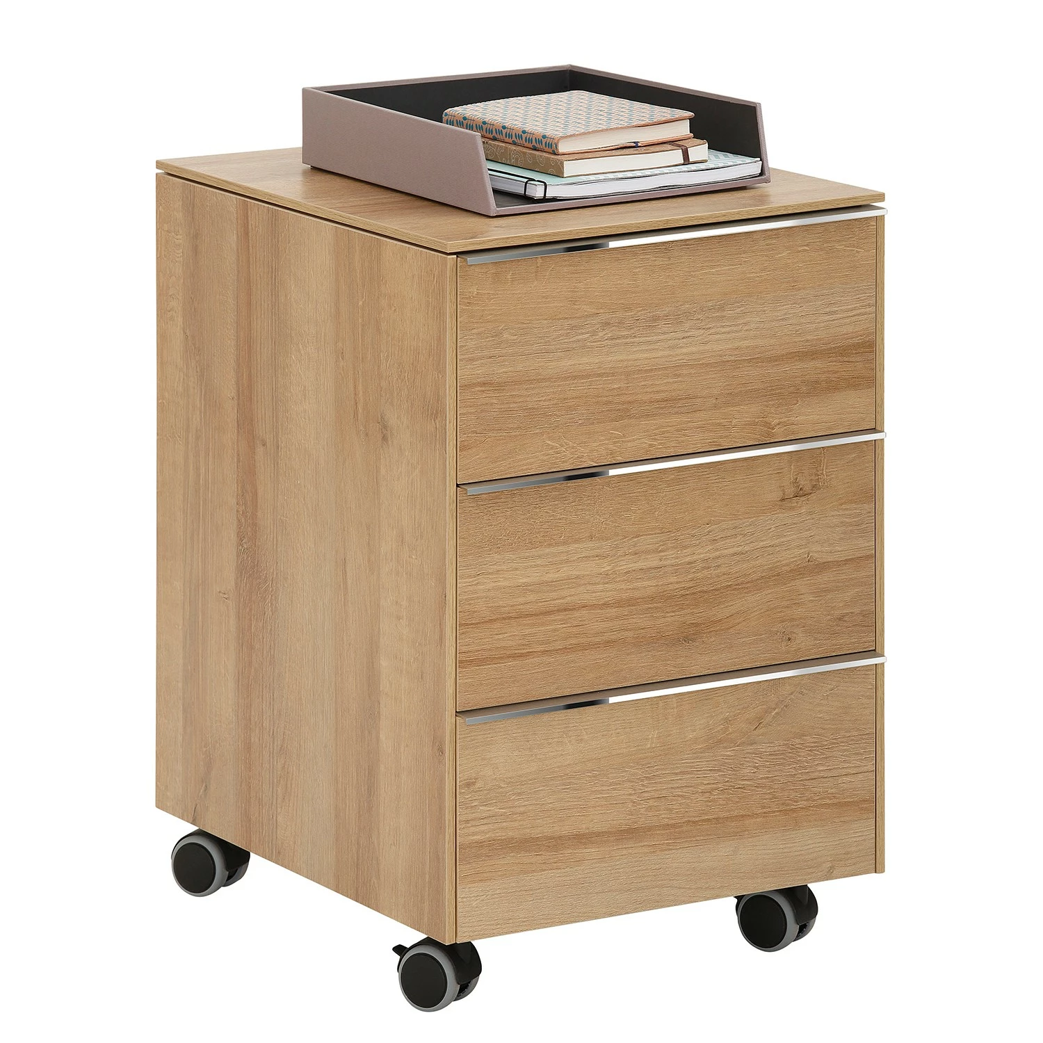 Maja Möbel Rollcontainer YOLO - Eiche Dekor / Chrom 5 Maja Möbel Rollcontainer YOLO - Eiche Dekor / Chrom – Bild 3