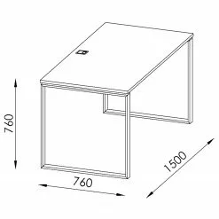 Maja Möbel Schreibtisch YOLO - Breite: 150 cm - Vernickelt 11 Maja Möbel Schreibtisch YOLO - Breite: 150 cm - Vernickelt -Büromöbel Verkäufe 1000268995 210610 16245000050 SKETCH DETAILS P000000001000268995 sketch