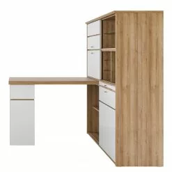 Maja Möbel Schreibtisch-Kombination Mini-Office II - Eiche Riviera Dekor / Weiß -Büromöbel Verkäufe 1000269044 210610 16250800299 DETAILS P000000001000269044