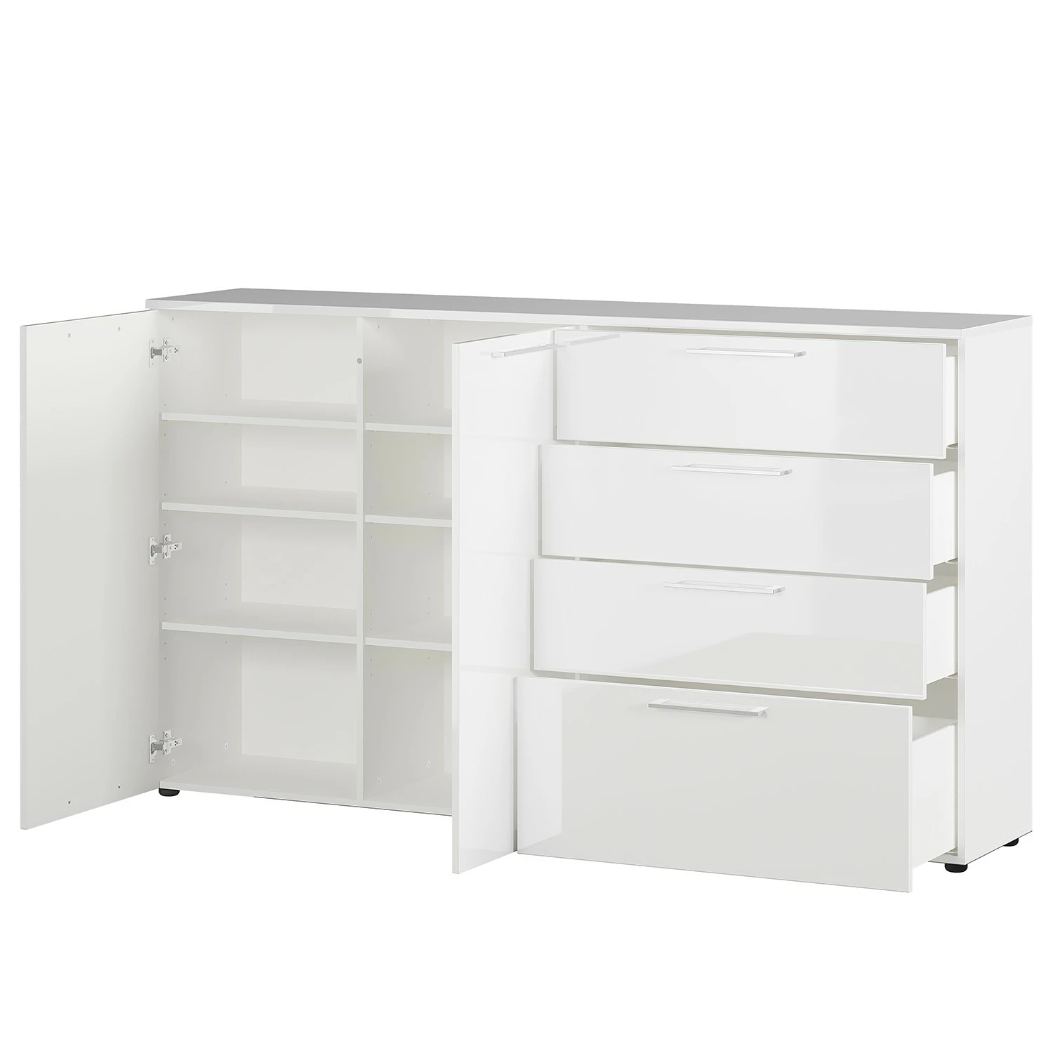 Germania Sideboard Sunnyvale - Hochglanz Weiß / Matt Weiß - Breite: 186 cm 5 Germania Sideboard Sunnyvale - Hochglanz Weiß / Matt Weiß - Breite: 186 cm – Bild 3