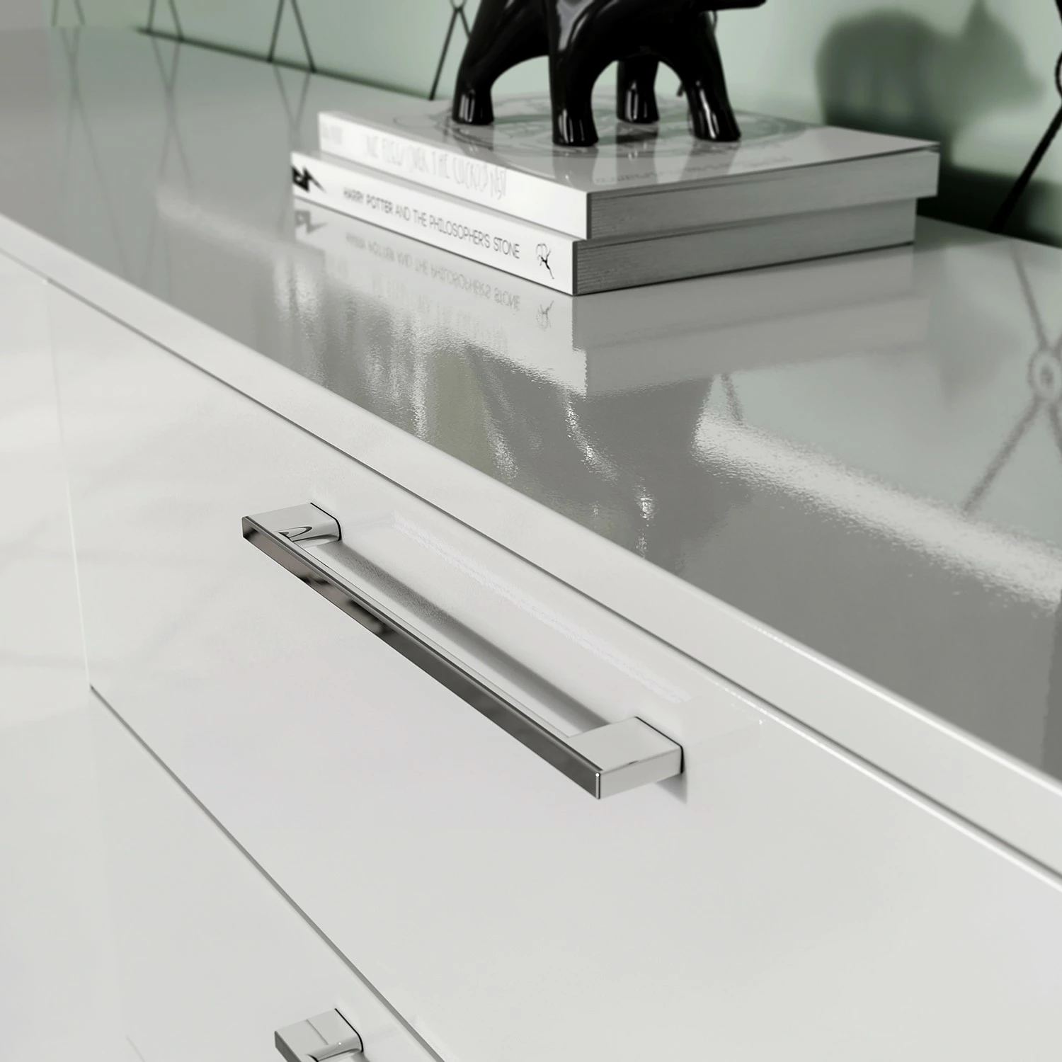 Germania Sideboard Sunnyvale - Hochglanz Weiß / Matt Weiß - Breite: 186 cm 7 Germania Sideboard Sunnyvale - Hochglanz Weiß / Matt Weiß - Breite: 186 cm – Bild 5