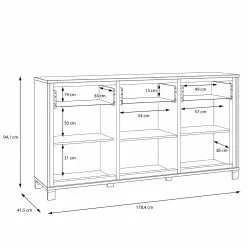 Red Living Sideboard Egan II - Eiche Artisan Dekor / Eiche Schwarz Dekor -Büromöbel Verkäufe 1000270221 210609 06154100077 SKETCH DETAILS P000000001000270221 sketch