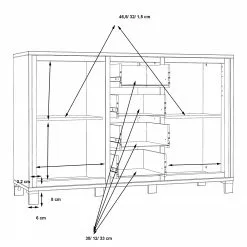 Red Living Sideboard Egan III - Eiche Artisan Dekor / Eiche Schwarz Dekor -Büromöbel Verkäufe 1000270228 210609 06155400121 SKETCH DETAILS P000000001000270228 sketch