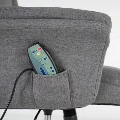 Furnitive Massagebürostuhl Barking - (mit Massagefunktion) - Flachgewebe / Metall - Grau / Schwarz -Büromöbel Verkäufe 1000272622 220609 058 DETAILS P000000001000272622