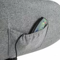 Furnitive Massagebürostuhl Barnard - (mit Massagefunktion) - Webstoff / Metall - Hellgrau / Chrom -Büromöbel Verkäufe 1000272624 220629 070 DETAILS P000000001000272624