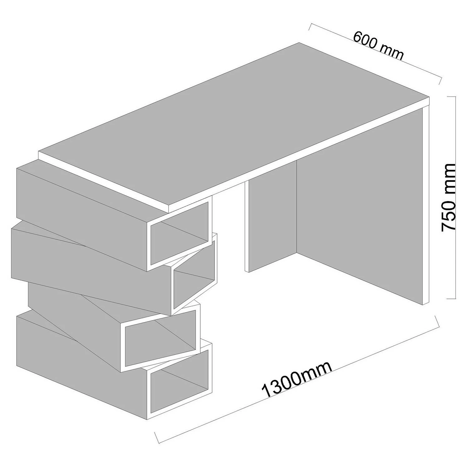Red Living Schreibtisch Bela - Weiß / Walnuss Dekor 8 Red Living Schreibtisch Bela - Weiß / Walnuss Dekor – Bild 6