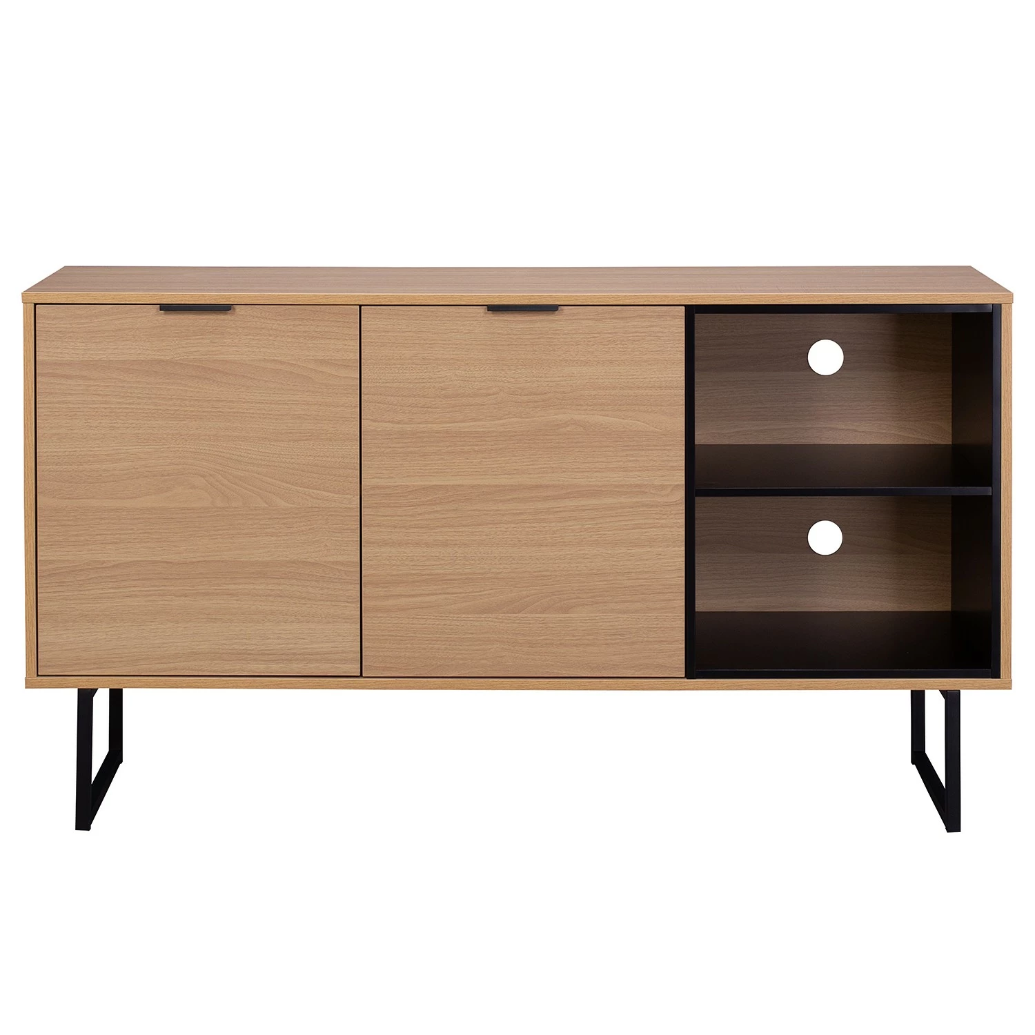 Loftscape Sideboard Borsh - Echtholzfurnier - Eiche / Schwarz 4 Loftscape Sideboard Borsh - Echtholzfurnier - Eiche / Schwarz – Bild 2