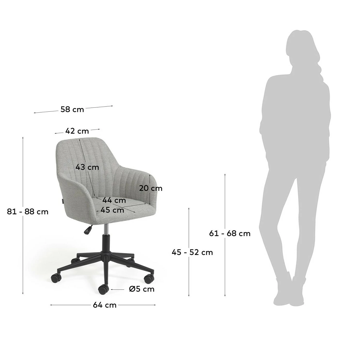 Fredriks Bürostuhl Madina - Lichtgrau 14 Fredriks Bürostuhl Madina - Lichtgrau – Bild 12