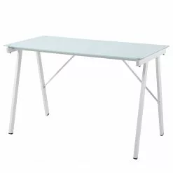 Loftscape Schreibtisch Mahia - Glas / Aluminium - Weiß