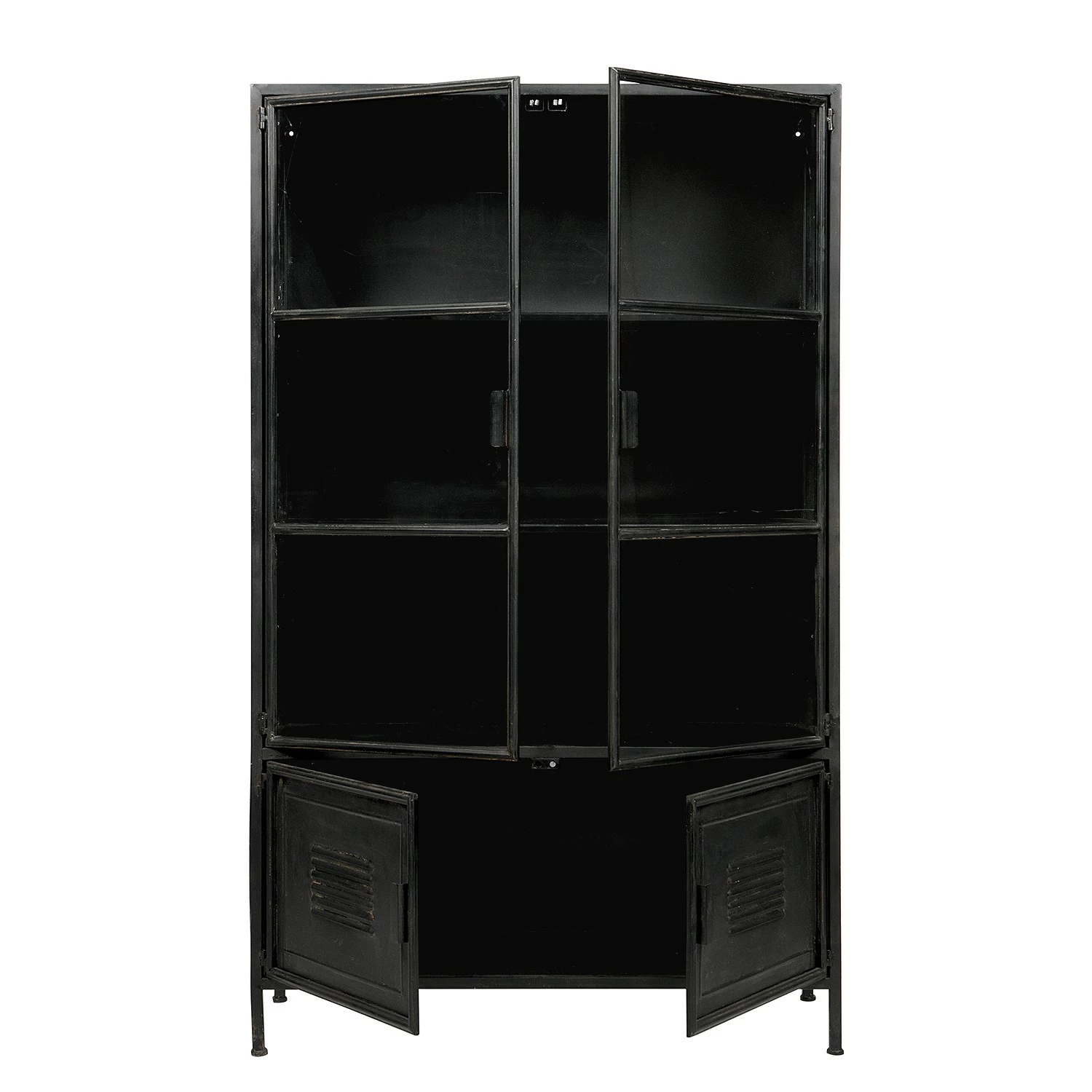 Red Living Vitrinenschrank Ravno - Metall - Vintage Schwarz 4 Red Living Vitrinenschrank Ravno - Metall - Vintage Schwarz – Bild 4