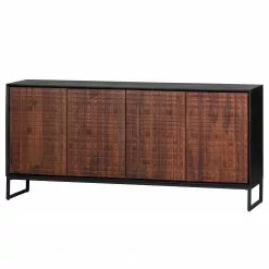 Red Living Sideboard Dynk - Sheesham massiv - Sheesham / Schwarz