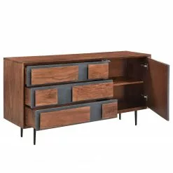 Ars manufacti Sideboard Envo - Akazie massiv / Steinfurnier - Akazie / Schiefer -Büromöbel Verkäufe 1000276039 220120 085035000040 DETAILS P000000001000276039