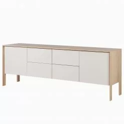 Studio Copenhagen Sideboard Maayka II - Eiche teilmassiv - Mushroom Creme / Eiche Hell