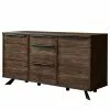 Red Living Sideboard Berck - Echtholzfurnier / Metall - Raucheiche / Schwarz