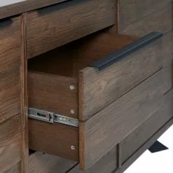 Red Living Sideboard Berck - Echtholzfurnier / Metall - Raucheiche / Schwarz -Büromöbel Verkäufe 1000277640 210706 14081300071 DETAILS P000000001000277640