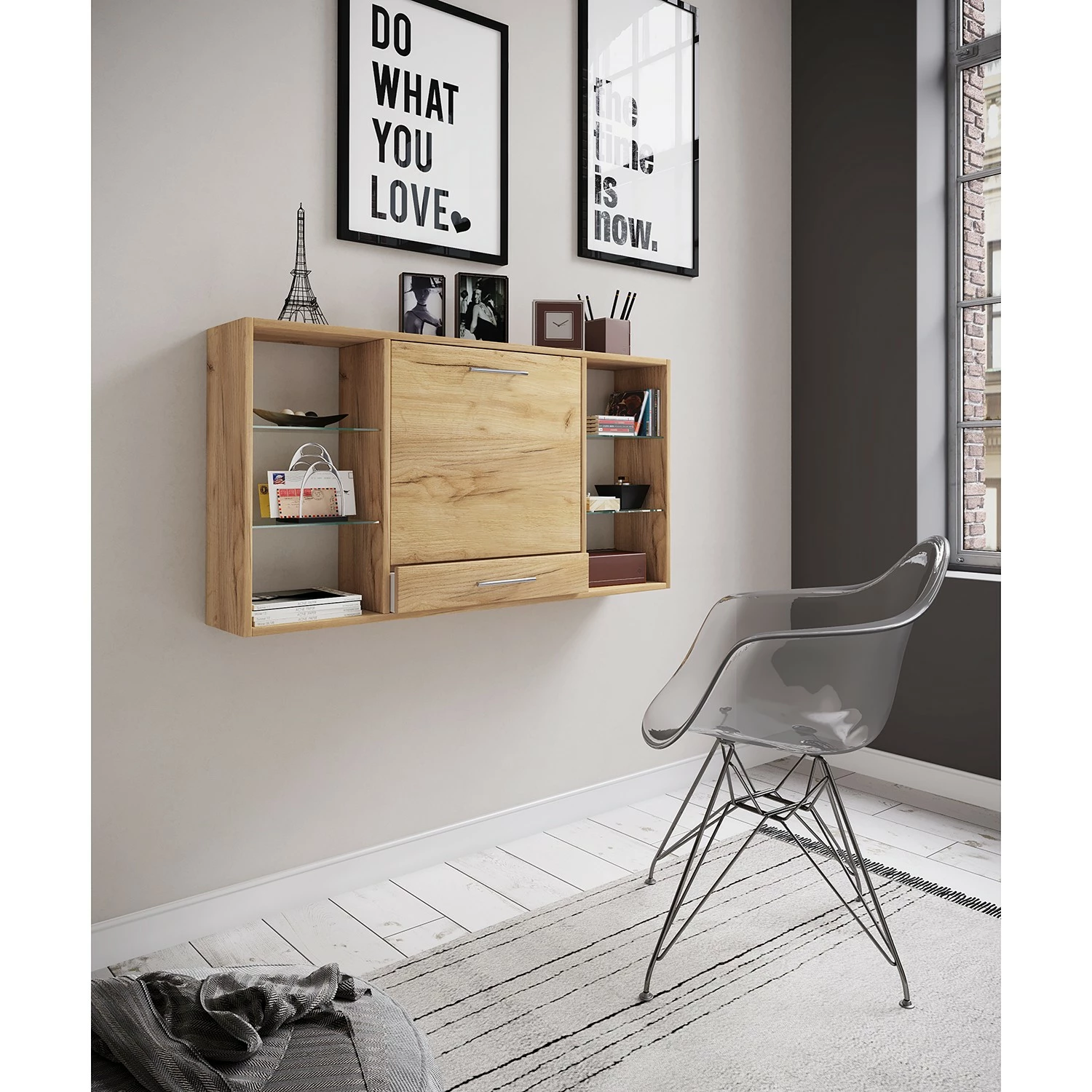 VCM Wandschreibtisch Teala - Asteiche Dekor 4 VCM Wandschreibtisch Teala - Asteiche Dekor – Bild 2