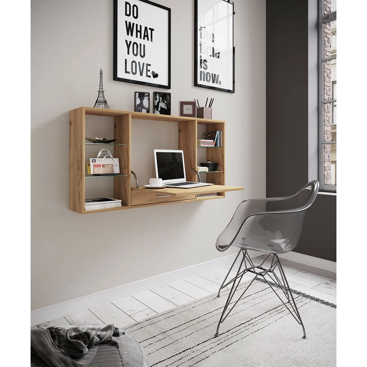 VCM Wandschreibtisch Teala - Asteiche Dekor 5 VCM Wandschreibtisch Teala - Asteiche Dekor – Bild 3