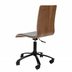 Loftscape Bürodrehstuhl Morez - Mischgewebe / Walnuss Furnier / Eisen - Grau / Walnuss / Schwarz -Büromöbel Verkäufe 1000278347 210715 11270900091 DETAILS P000000001000278347