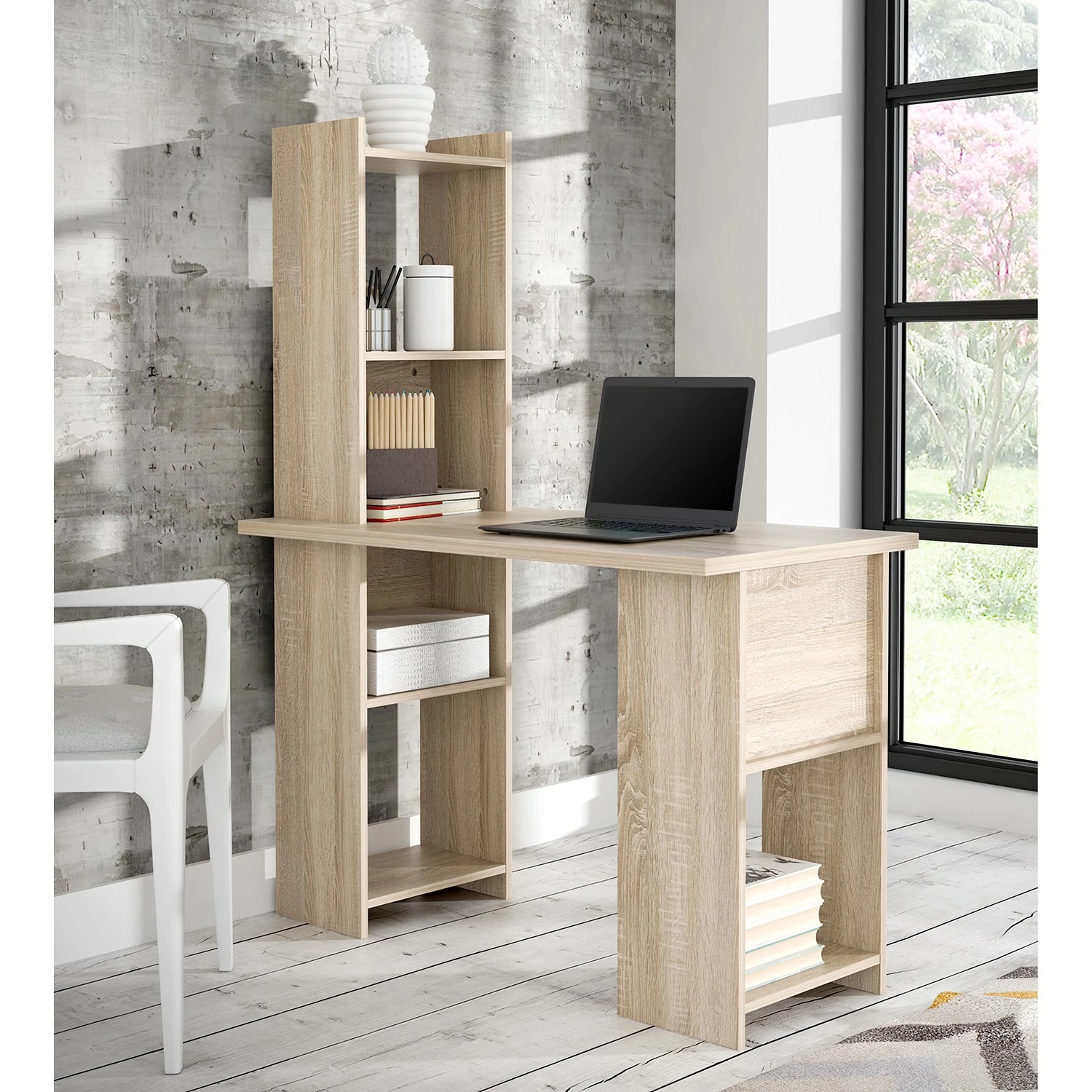 Fredriks Schreibtischkombination Bill - Eiche Sonoma Dekor 4 Fredriks Schreibtischkombination Bill - Eiche Sonoma Dekor – Bild 2