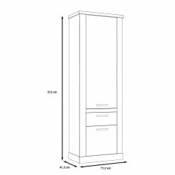 Maison Belfort Aktenschrank Morona - Pinie Weiß Dekor / Eiche Antik Dekor -Büromöbel Verkäufe 1000280672 210813 08154200106 SKETCH DETAILS P000000001000280672 sketch