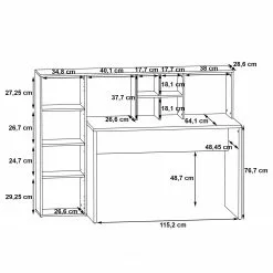 Fredriks Schreibtischkombination Eston - Eiche Sonoma Dekor -Büromöbel Verkäufe 1000280676 210813 08154400134 SKETCH DETAILS P000000001000280676 sketch