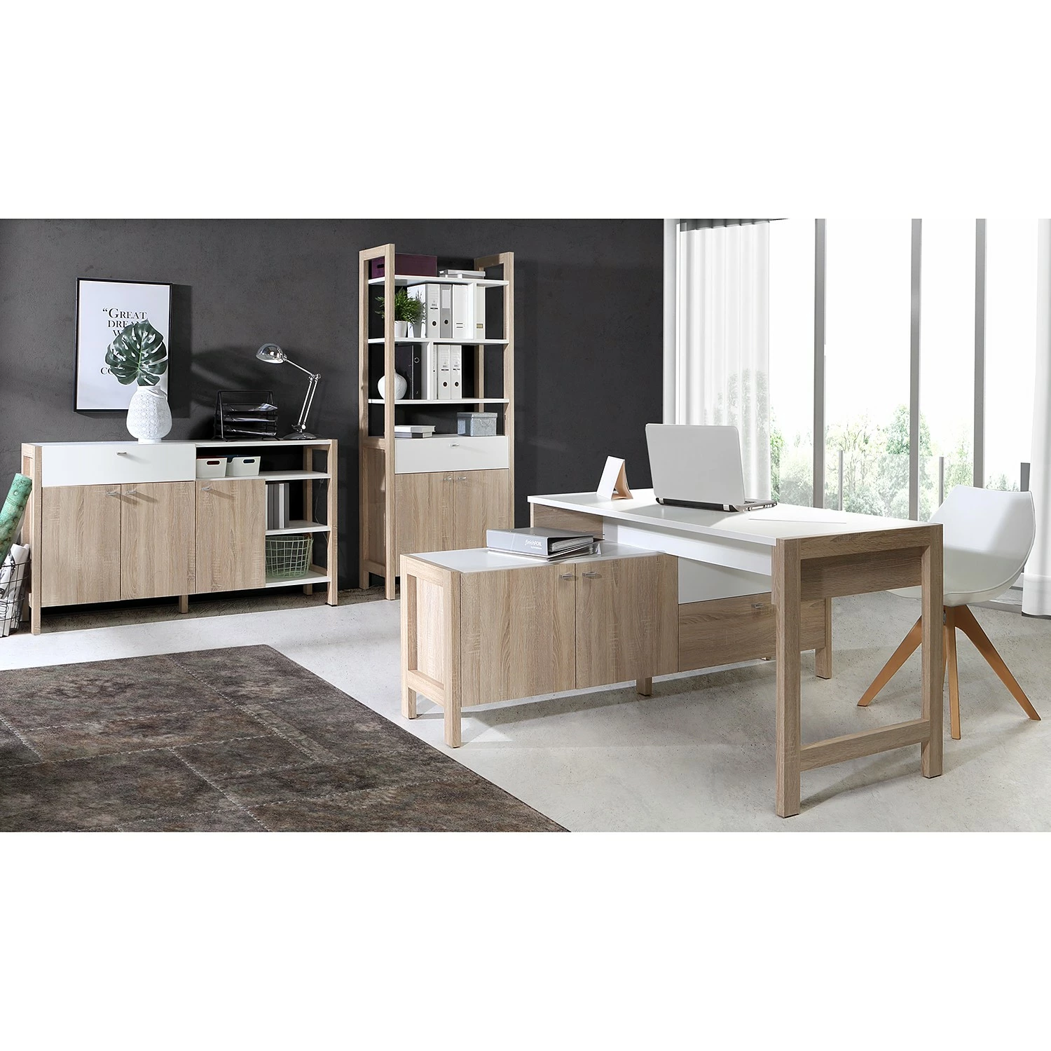 Norrwood Kommode Holvik - Eiche Sonoma Dekor / Weiß 6 Norrwood Kommode Holvik - Eiche Sonoma Dekor / Weiß – Bild 4