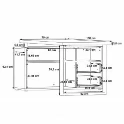 Fredriks Eckschreibtisch Kendrick II - Weiß / Grau -Büromöbel Verkäufe 1000280698 210813 08155400298 SKETCH DETAILS P000000001000280698 sketch