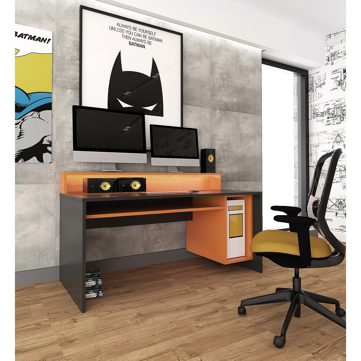 Fredriks Schreibtisch Trent II - Mit Beleuchtung 4 Fredriks Schreibtisch Trent II - Mit Beleuchtung – Bild 2