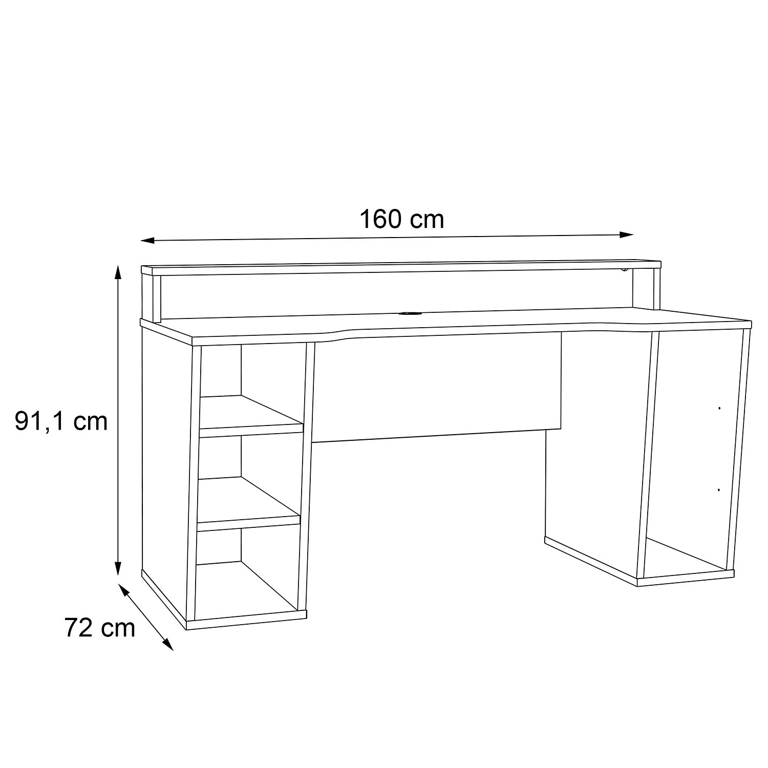 Fredriks Schreibtisch Trent - Matt Schwarz - Ohne Beleuchtung 6 Fredriks Schreibtisch Trent - Matt Schwarz - Ohne Beleuchtung – Bild 4
