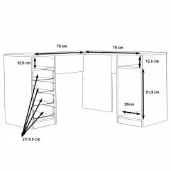 Fredriks Eckschreibtisch Nita - Weiß -Büromöbel Verkäufe 1000280704 210813 08155700345 SKETCH DETAILS P000000001000280704 sketch