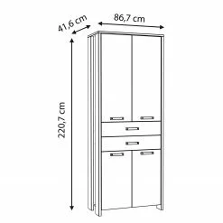Red Living Aktenschrank Clifford - Altholz Dekor / Dunkelgrau -Büromöbel Verkäufe 1000280706 210813 08155800362 SKETCH DETAILS P000000001000280706 sketch