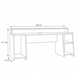 Fredriks Schreibtisch Trent IV - (mit Beleuchtung) Matt Schwarz -Büromöbel Verkäufe 1000280710 210813 08155900392 SKETCH DETAILS P000000001000280710 sketch