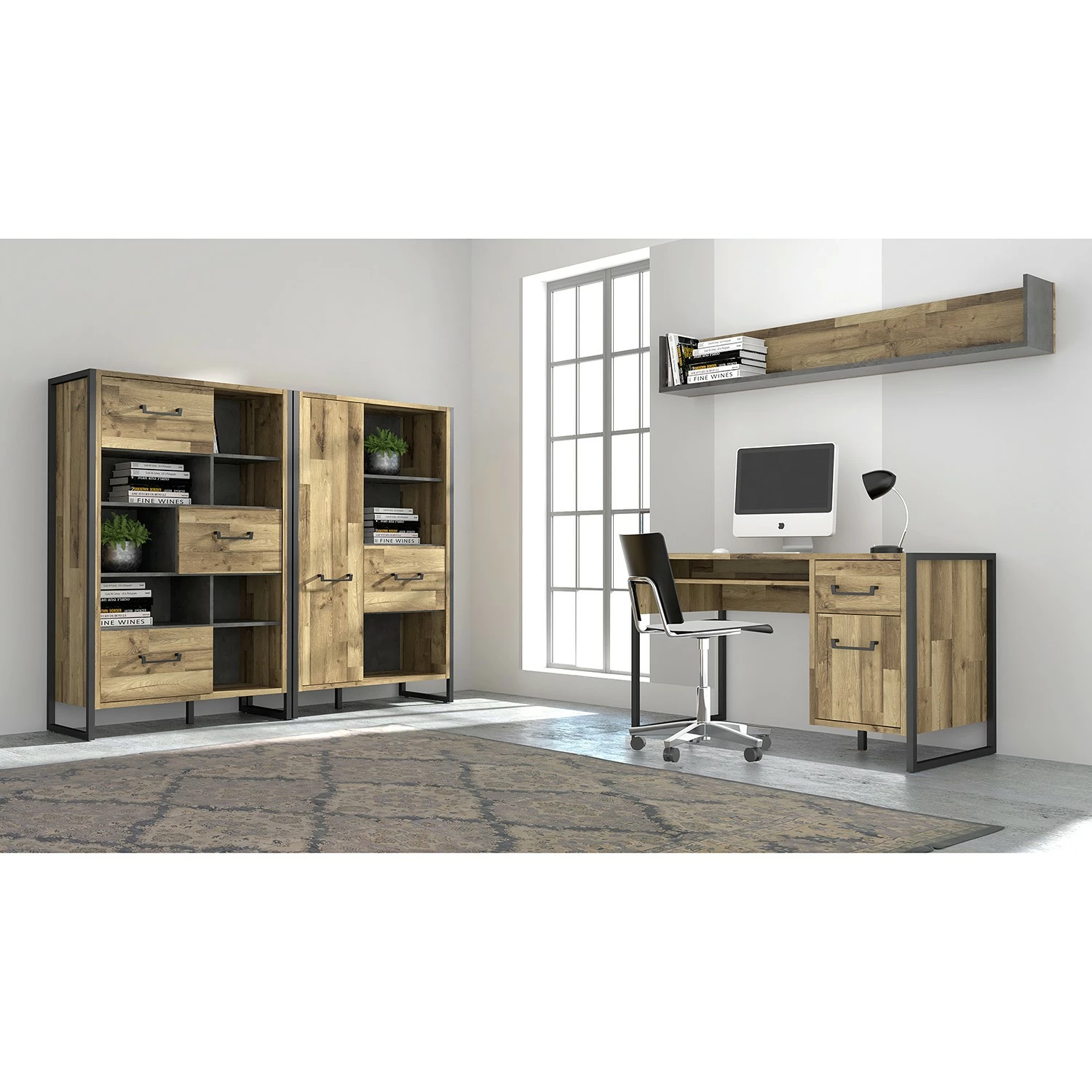 Red Living Schreibtisch Voru - Eiche Stirling Dekor / Antharzit 4 Red Living Schreibtisch Voru - Eiche Stirling Dekor / Antharzit – Bild 2