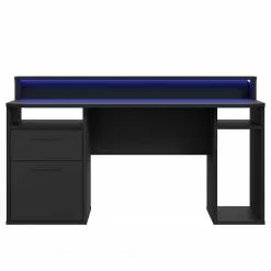 Fredriks Schreibtisch Trent III - Matt Schwarz - Mit Beleuchtung -Büromöbel Verkäufe 1000280716 210813 08160100425 DETAILS P000000001000280716