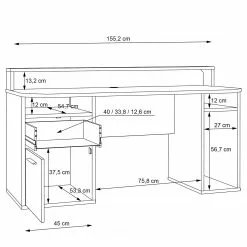 Fredriks Schreibtisch Trent III - Matt Schwarz - Mit Beleuchtung -Büromöbel Verkäufe 1000280716 210813 08160100432 SKETCH DETAILS P000000001000280716 sketch